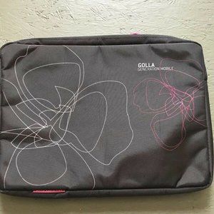 Golla Generation Mobile Laptop Tablet Case - Brown & Pink floral pattern 9 Inch